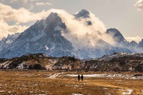 Las Carretas Trail in Winter with Snow